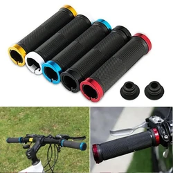 Bicycle Rubber Grips MTB Alloy Lock Cuffs Anti Slip Mountain Bike Lock on Handles Grip BMX Bicycle Accessories