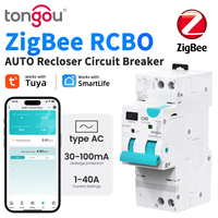 Type AC ZigBee RCBO Adjustable Smart Residual Current Circuit breaker with Overcurrent and Leakage Protection TONGOU
