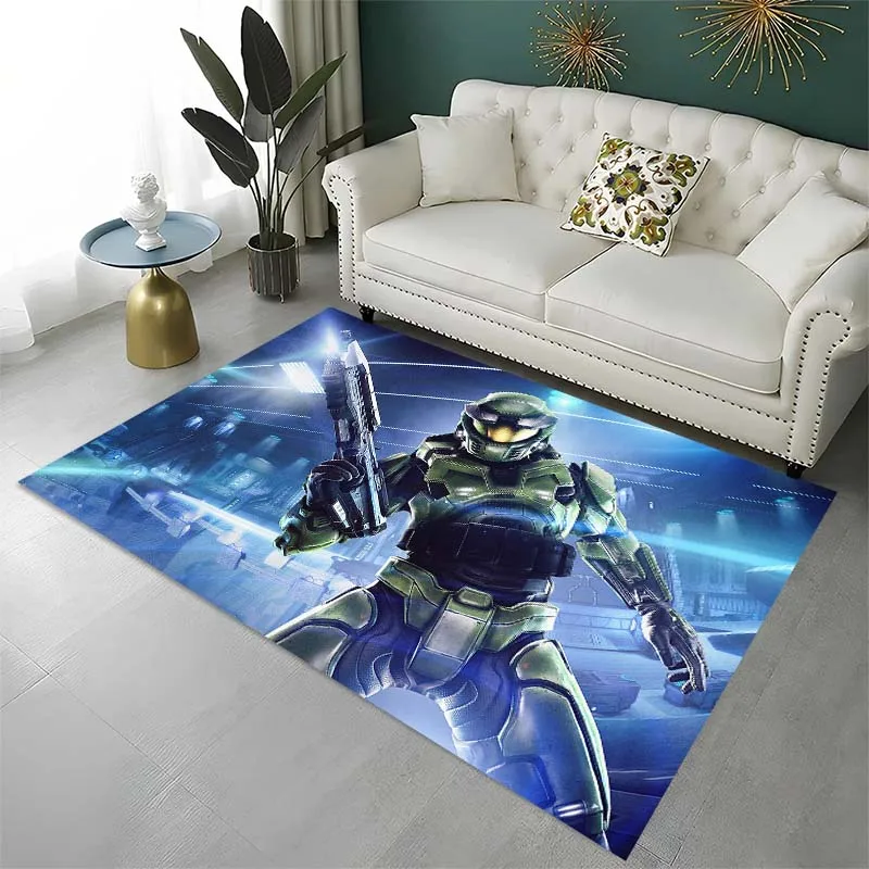 3D halo warrior pattern carpet living room bedroom home decor carpet bathroom accessories kitchen balcony non-slip mat gift