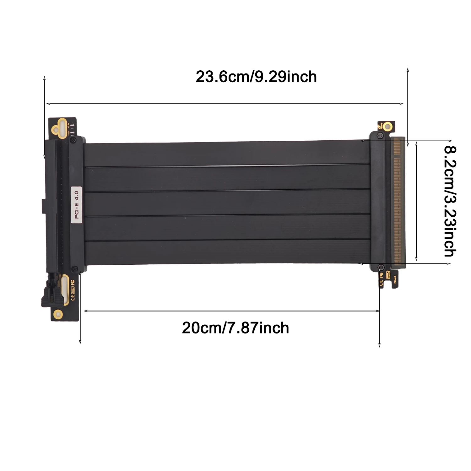 PCI Express 3.0/4.0 X16 to X16 Gen 4 GPU Double Reverse Graphics Card Extension Cable Riser Card For ITX Gold-Plated Connector
