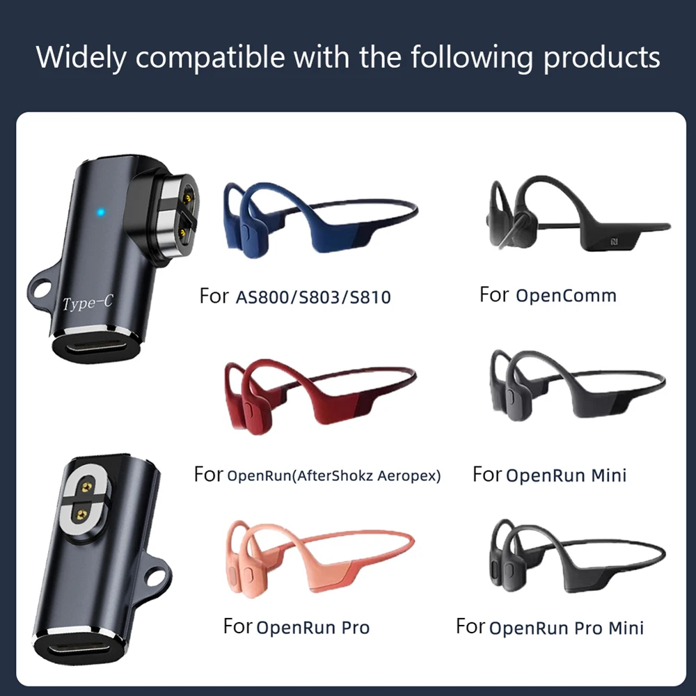 USB C/For iOS To Magnetic Adapter Charger Adapter Charging Cable Adapter for AfterShokz OpenRun Air/Pro/Aeropex AS800 S803