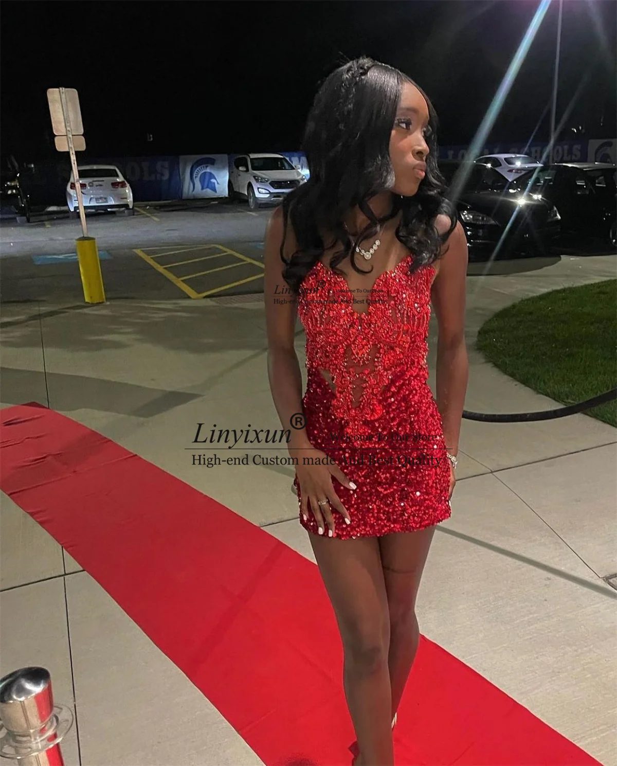 Glitter Sequin Short Homecoming Dresses Luxury Crystal Diamond Mini Graduatation Party Dresss Customized cocktail Prom Maxi Dres
