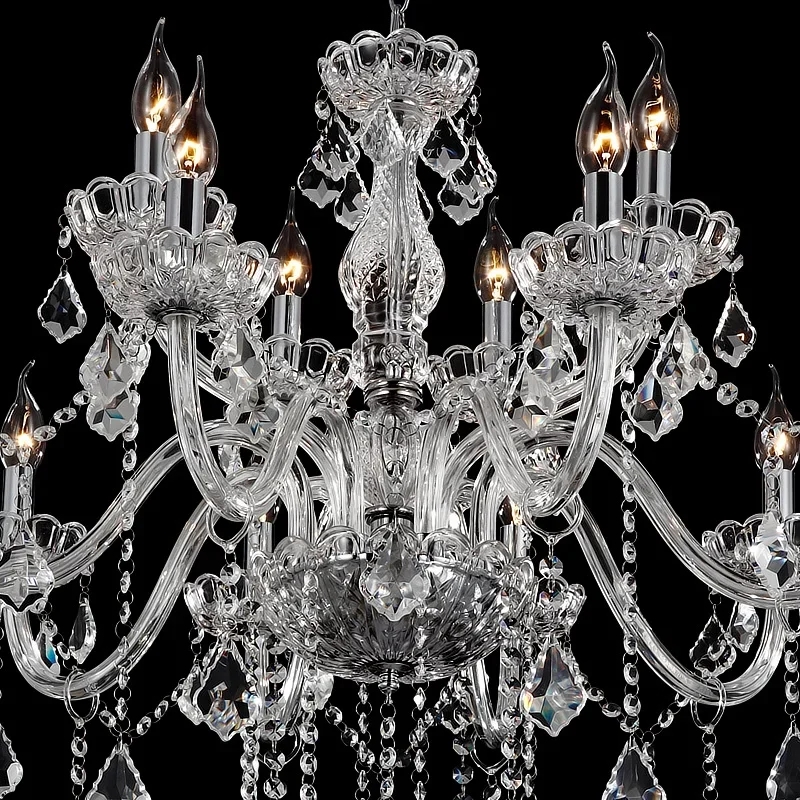 AC110V/220V Luxurious Export K9 Clear Crystal Chandelier 6/8/10/12/15/18 Arms Export Class A K9 Crystal Chandeliers