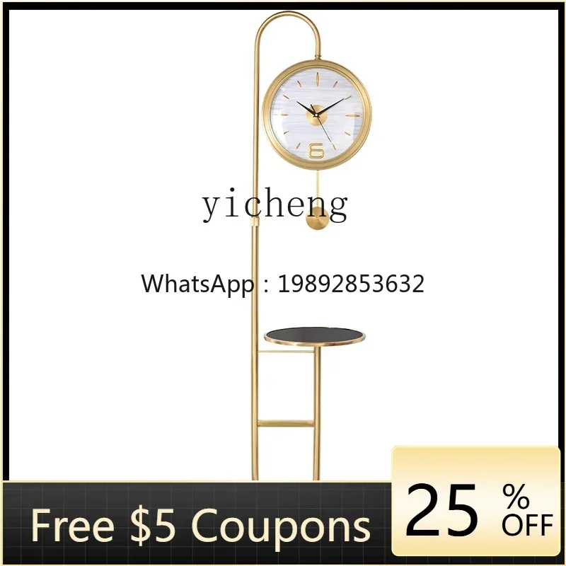 J1  living room light luxury brass floor clock creative shelf clock decoration floor clock