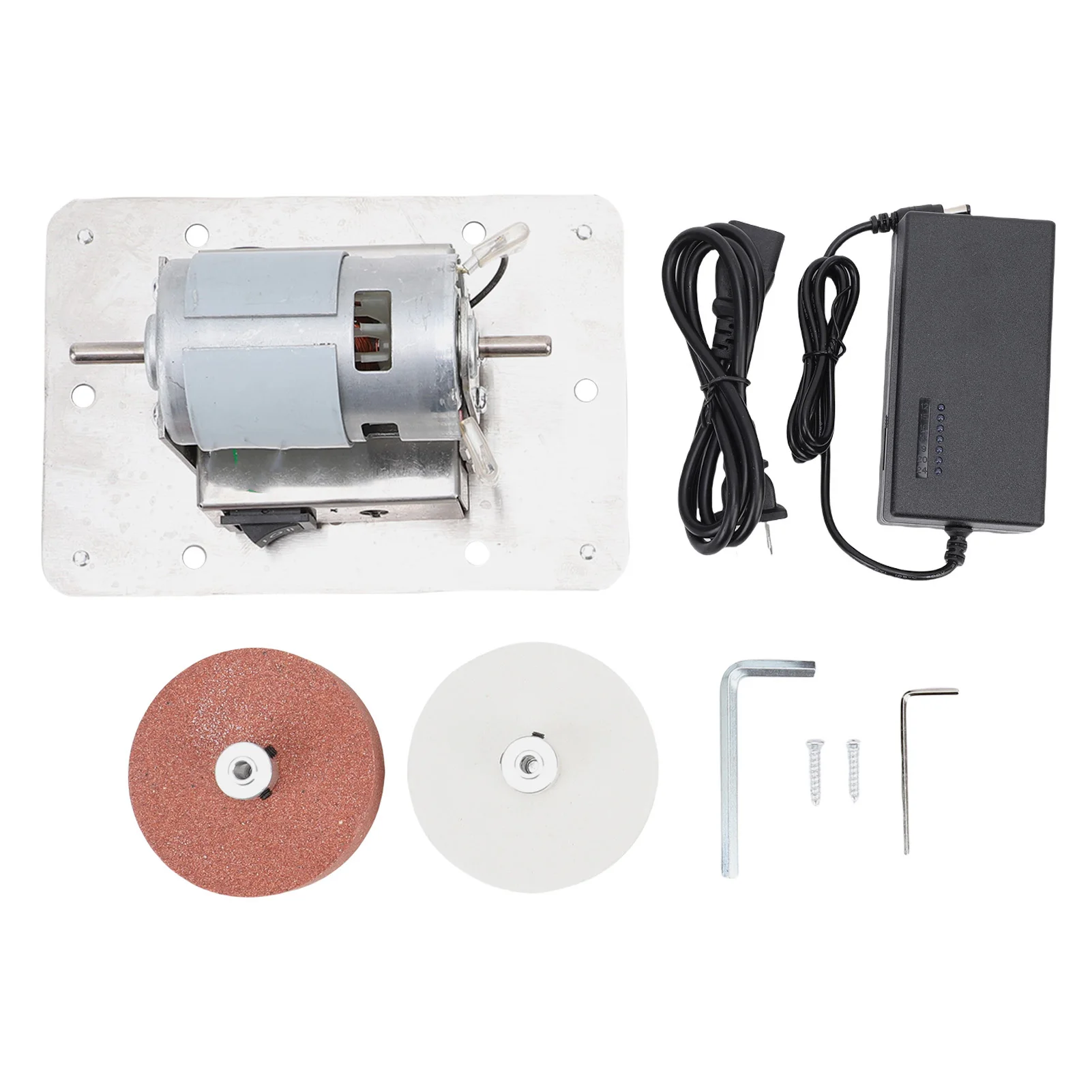 Mini Bench Grinder Electric Multi Purpose Grinding Machine with 2 Wheels for Metal Wood Cutter Making Jewelry Buffing