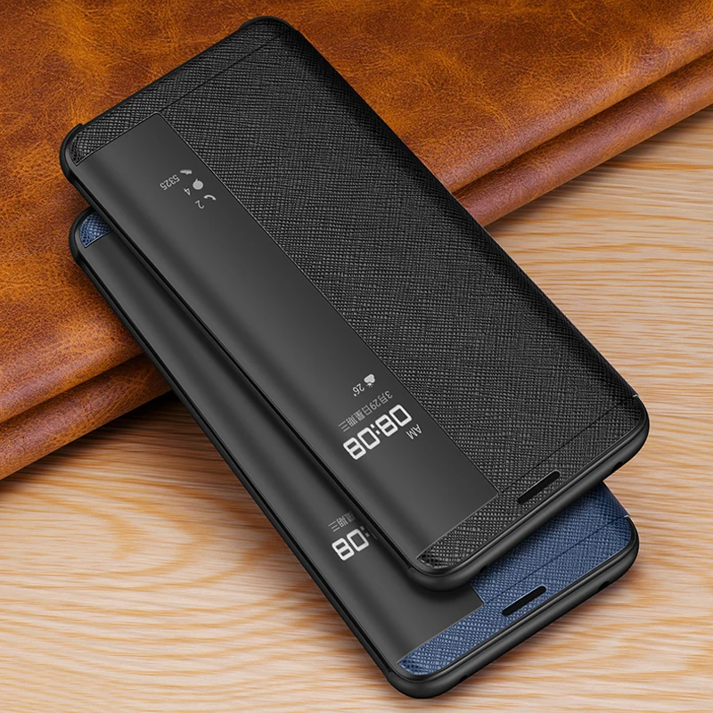 

Vintage Cross Genuine Leather Cases For Huawei P50 Mate 40 30 20 Rs Porsche Pro Thin Smart Awake Sleep Flip Case Cover