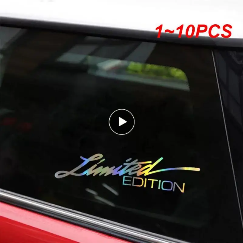 1~10PCS Creative Car Stickers English Sticker LIMITED EDITION Fashion Auto Body Glass Decoration Reflective Laser Decal 16*4cm