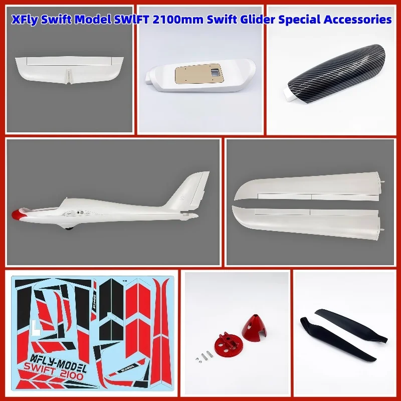

Модель Xfly Swift Swlft 2100 мм Swift Glider, специальные аксессуары, крышка корпусной кабины, коромысло, крышка пропеллера, наклейка, спиральное лезвие