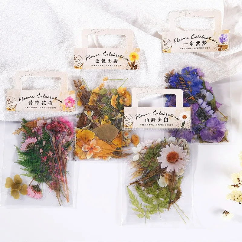 12Packs Wholesale Plant Flowers Plastic waterproof bag Transparent Decorative stickers diy Scrapbook hand account 14*9cm