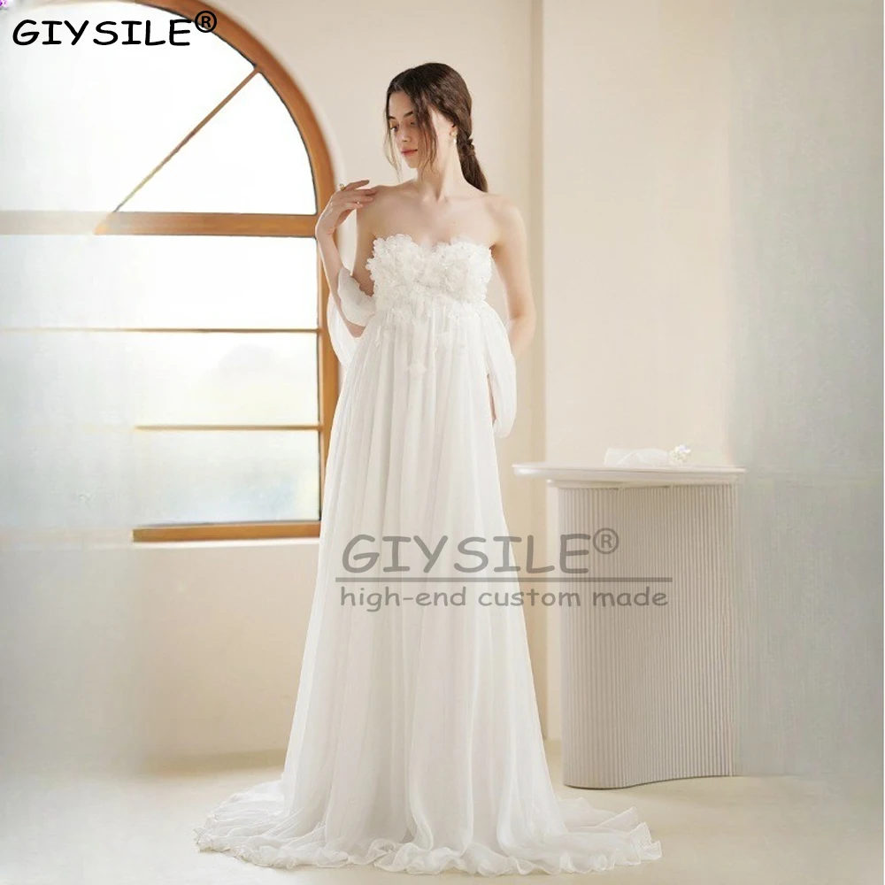 

GIYSILE Customized New French Strapless High Waisted Bride Wedding Dress Travel Photography Wedding Gowns Vestidos De Novia 2025