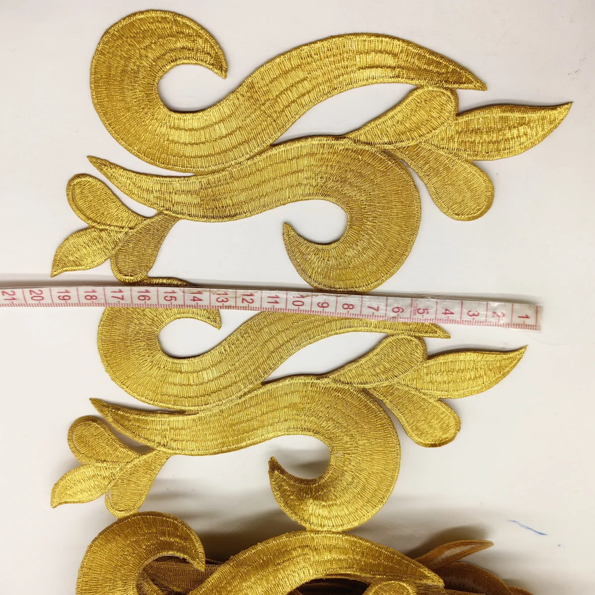 1 Yard Gold Embroidered Lace Iron On For Cosplay Costumes Braided Vintage Applique Gold Metallic Lace 9CM