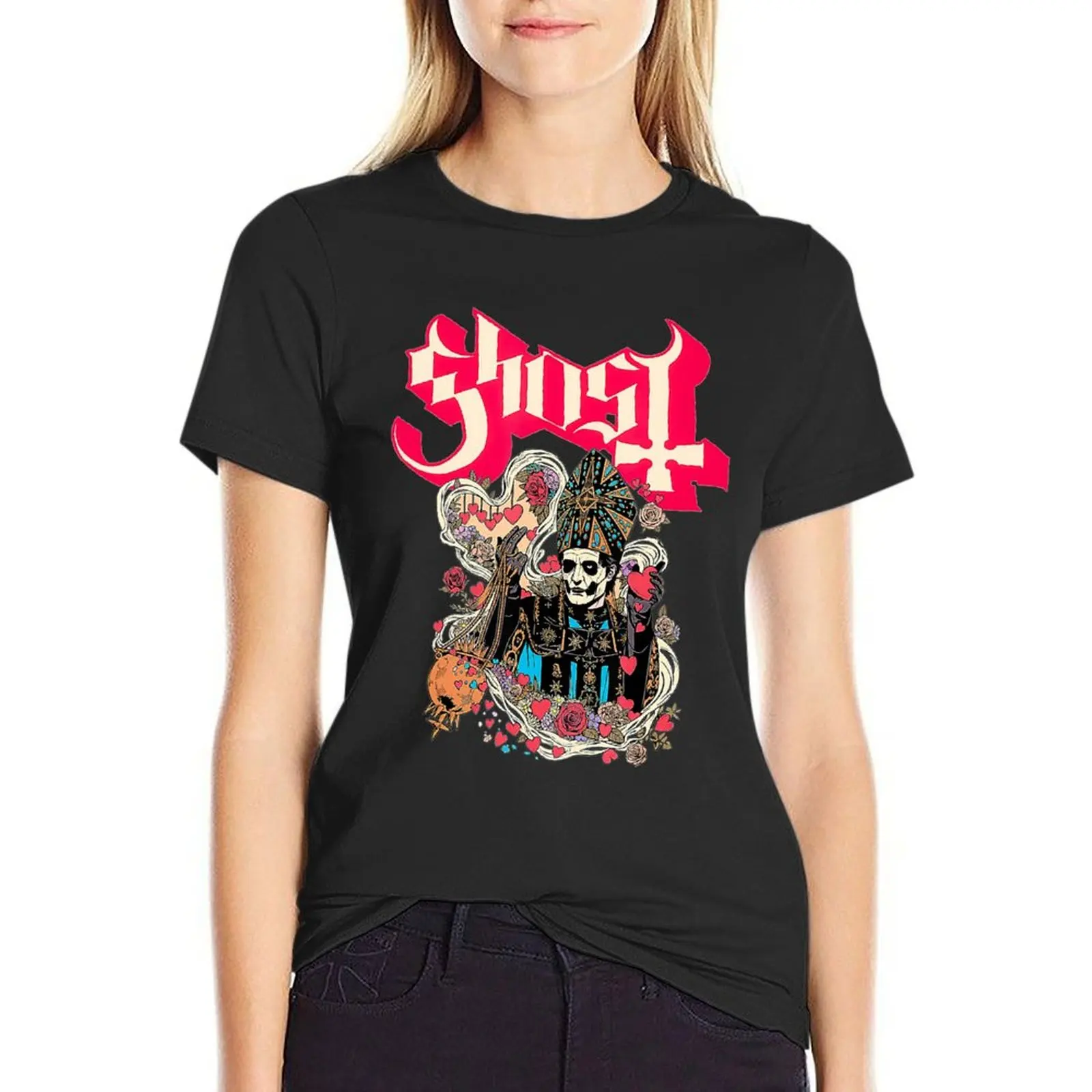 

Ghost Halloween Vintage T-shirt anime clothes oversized workout shirts for Women loose fit