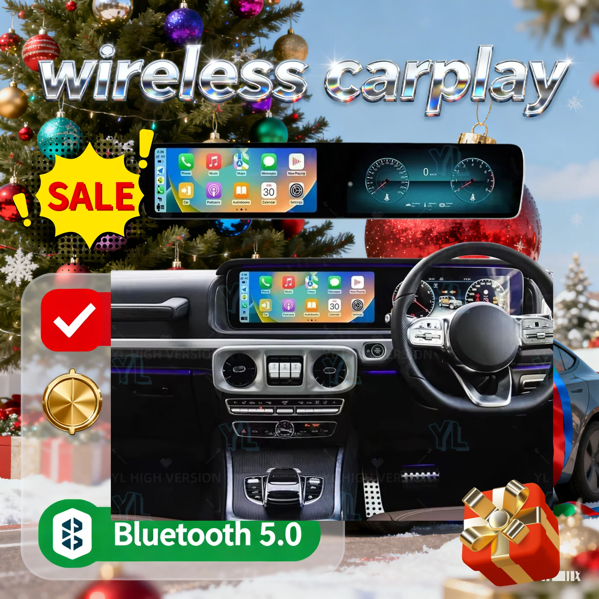 For Mercedes-Benz G Class 2018-2025 New Upgrade 12.3”Dual Screen Android Auto Car Radio Multimedia Carplay Auto Digital Cluster