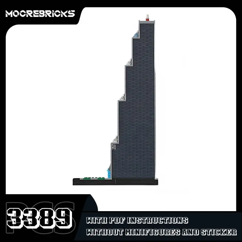 Klocki konstrukcyjne City Series Trade Tower, model wieżowca DIY, klocki do składania, architektura na zamówienie, zabawki, puzzle dla dzieci, prezent