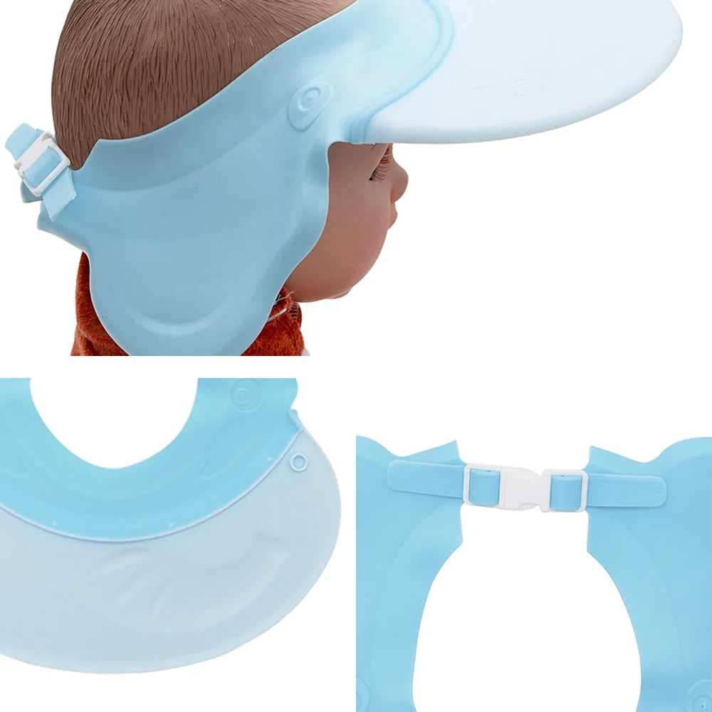 Gorro de champú para bebé, protección para los oídos, ajustable, visera de baño, cubierta para la cabeza, bonito Escudo de elefante