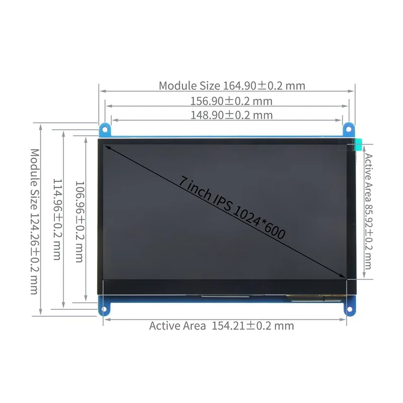 7-Inch LCD H D M I Display HD IPS 1024x600 Capacitive Touchscreen for Raspberry Pi 3B+/4B BB-Black Banana-Pi  mainstream mini PC