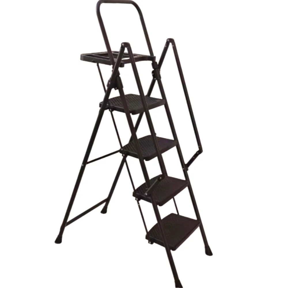 

4 Step Ladder Folding Step Stool with Non-Slip Wide Pedals Soft Handle Non-Slip Feet Sturdy Steel Construction 440 Lb Capacity