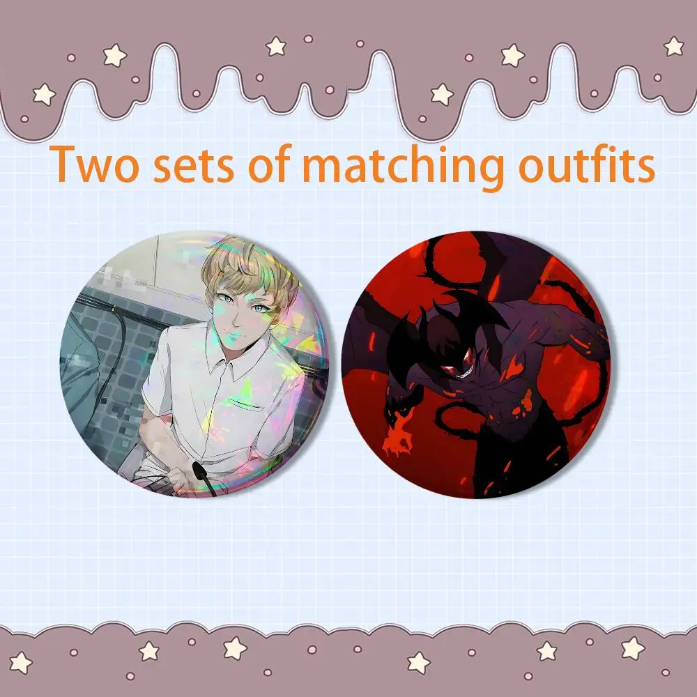Akira Fudo Ryo Asuka DEVILMAN crybaby 2 piece set Pins Creativity Printed Pictures Text Metal Lapel Badges Brooches Jewelry Gift
