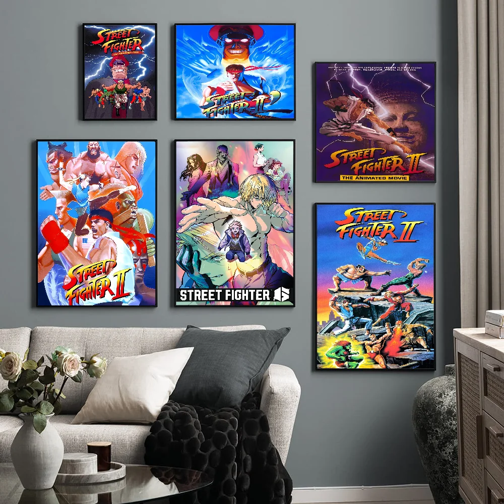 Game S-STREET F-FIGHTER Classic Vintage Posters Whitepaper Prints Posters Artwork Kawaii Room Decor