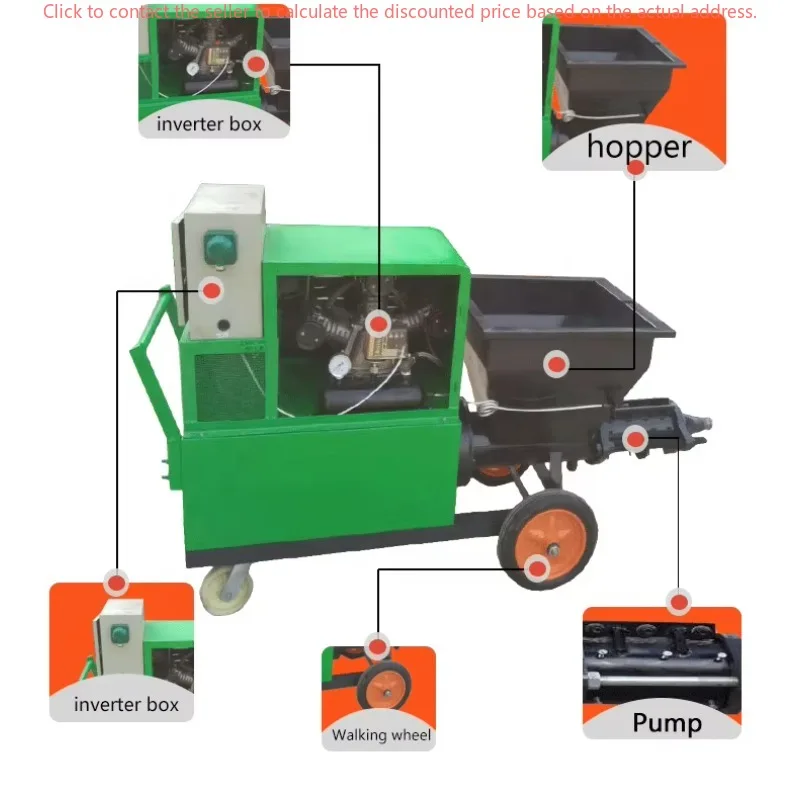 

220V Cement Mortar Plaster Spraying Wall Screeding Machine New Condition With Pump Core Components