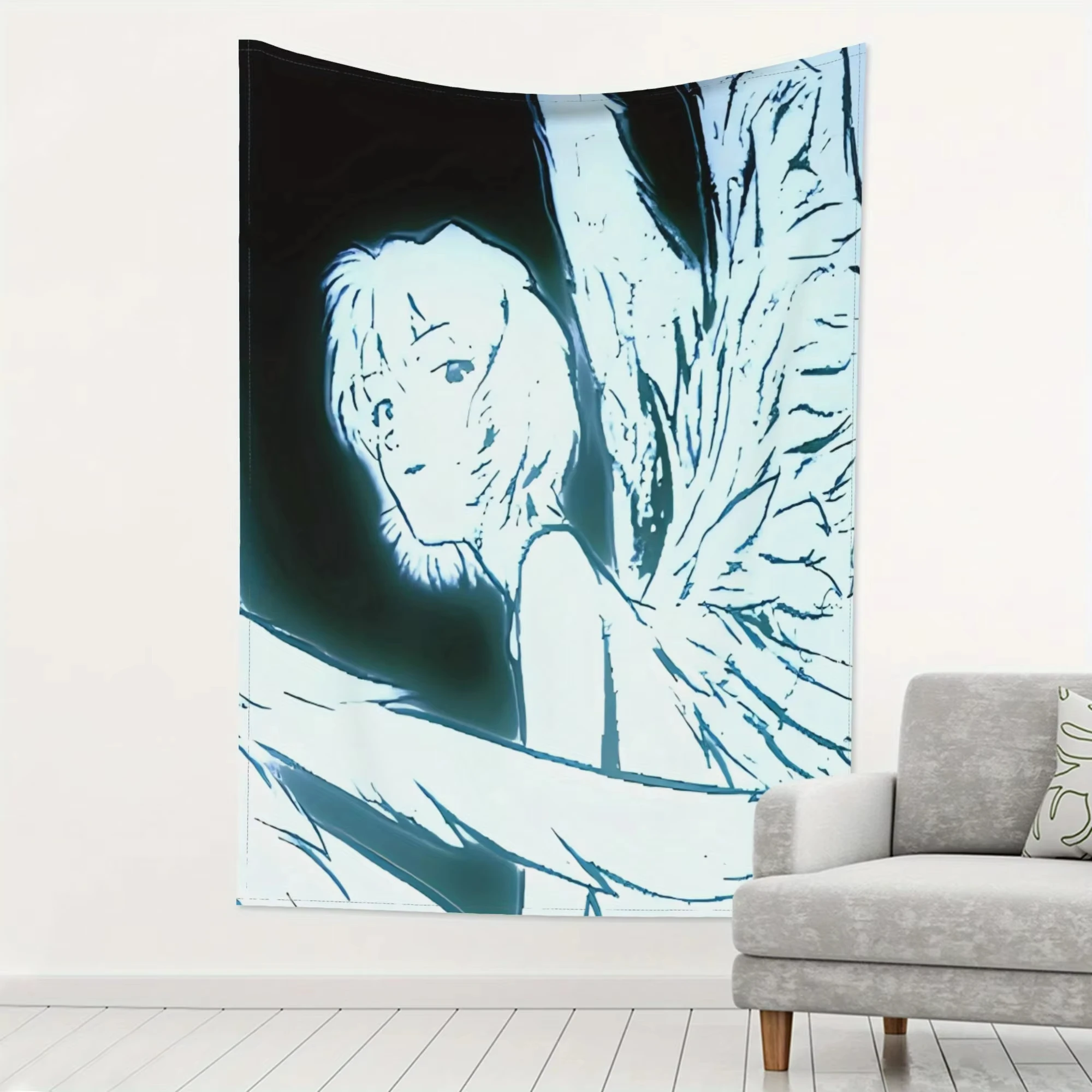 VIKAMA Engelsflügel Anime Wandteppich Schlafzimmer Wandbehang Wanddekoration Anime-Themen Raumkunst Wohnzimmer Dekor