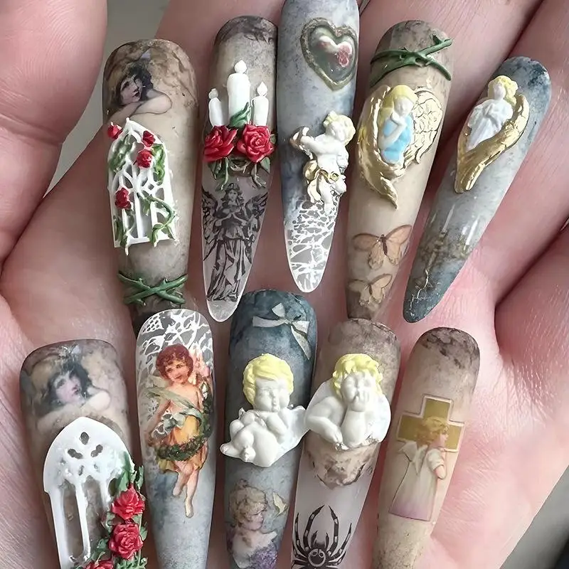 1 Stück hochtransparente 3D-Nagelkunst-Schnitzform mit Box, Schmetterlings-, Tulpen- und Lilienblumen-Vorlage für Nageldekoration – Detail 24