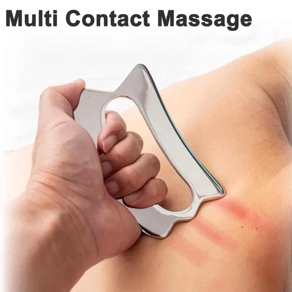 1 Stück Gua Sha Massage-Kratz werkzeug aus Edelstahl, Weichgewebe-Massage werkzeuge, Physiotherapie-Narbengewebe für Rücken, Beine, Arme