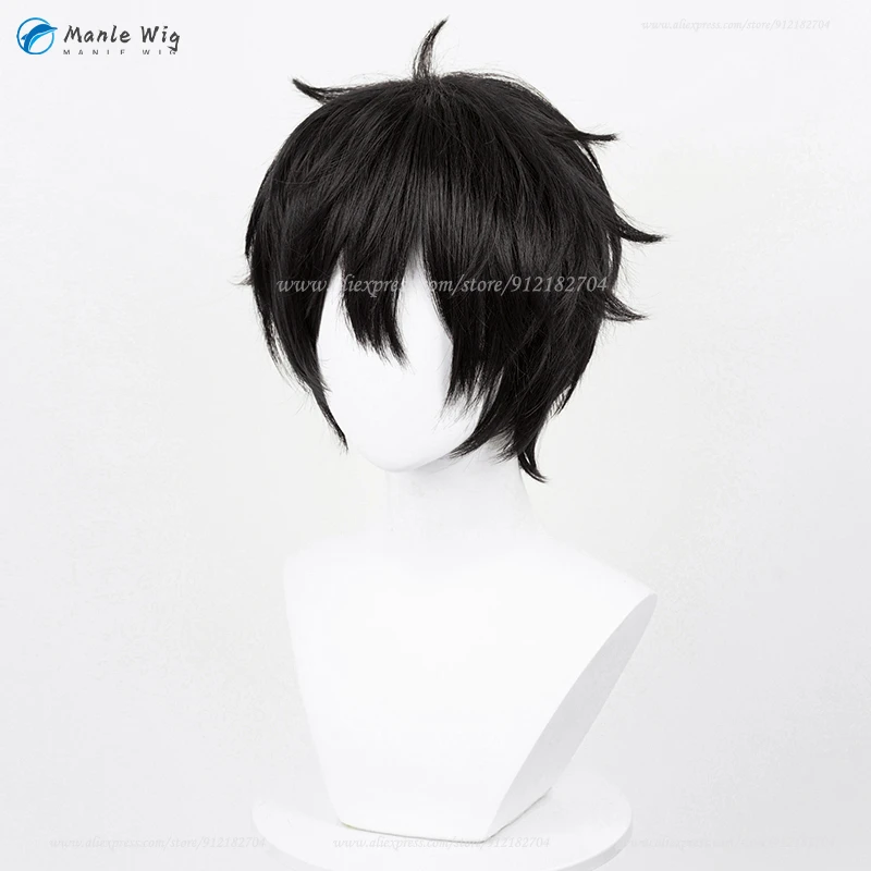 Peluca de Cosplay P5 Kurusu Akira, pelo sintético resistente al calor, esponjoso, corto, Anime, Unisex