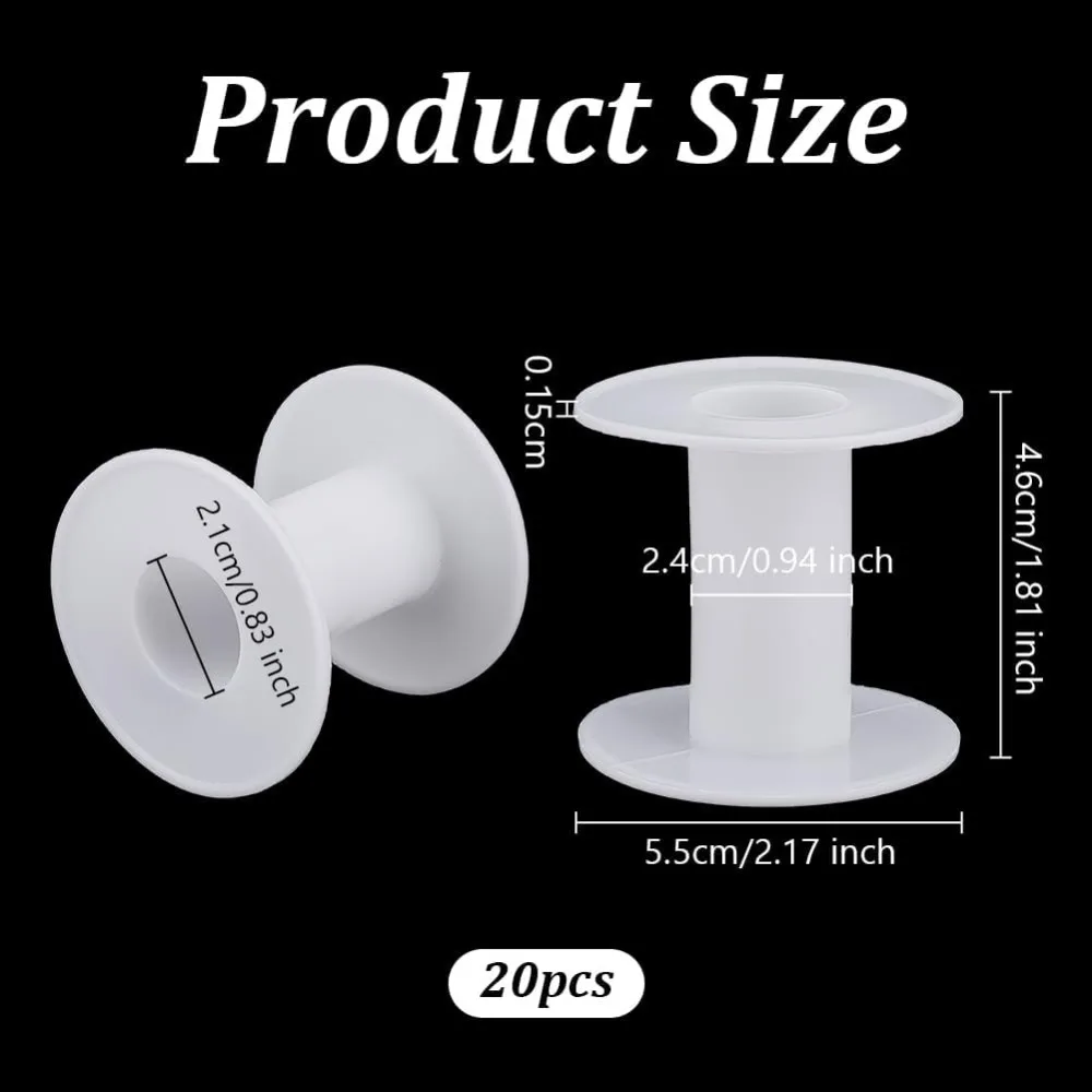 20Pcs Plastic Empty Spools 1.1x2.2 inch Plastic Wire Bobbins Thread Wire Spools Empty Wire Spools Plastic for Embroidery Thread