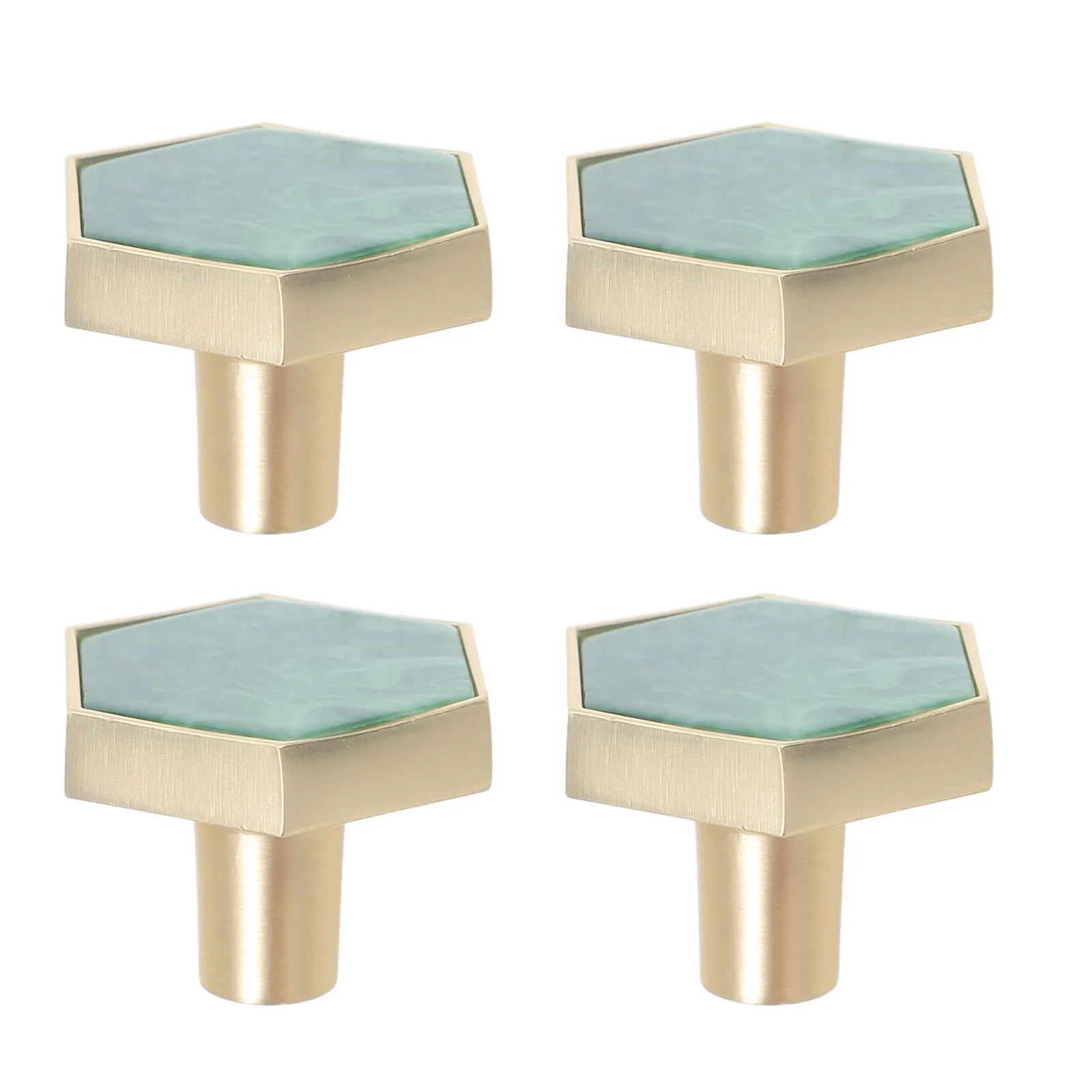 4Pcs Sleek Hexagon Alloy Handles for Cabinets Drawers Wardrobe Doors Single Hole Installation Decorative Furniture Hardware