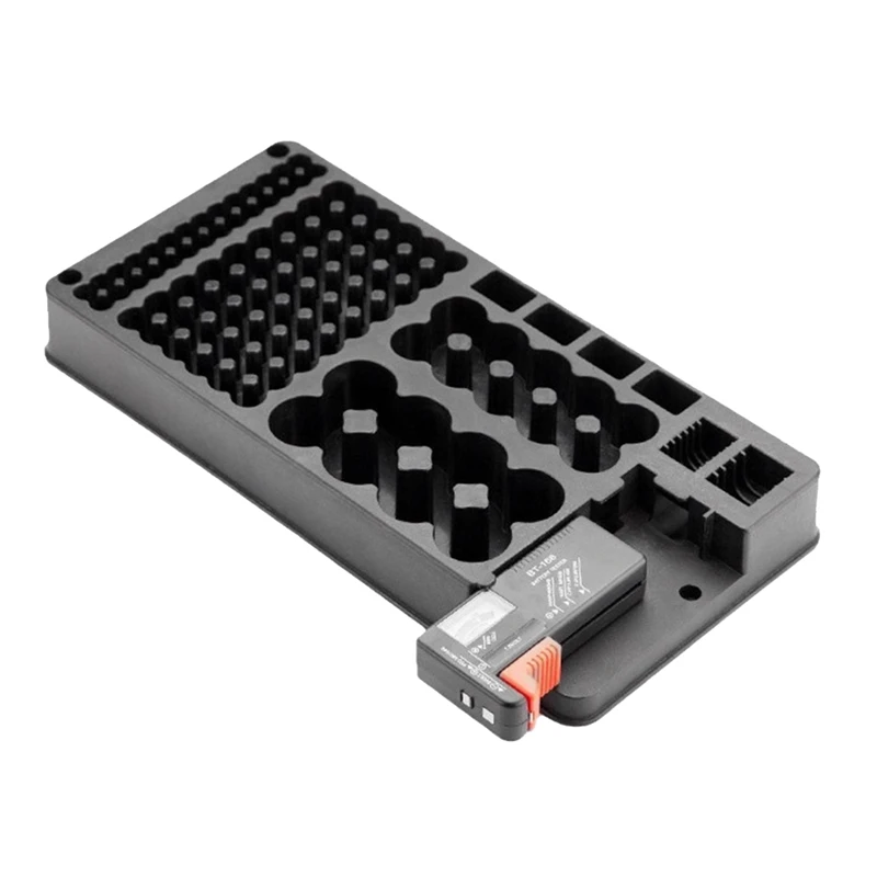 

A83I-Battery Storage Box Organizer Holder With Digital Display And Tester For Battery Level Check For AAA AA C D 9V