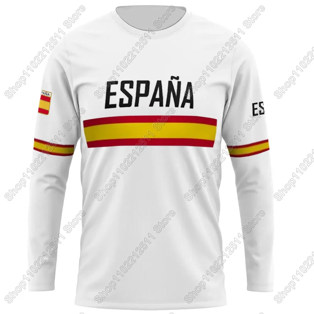 

2025 Spain National Team Quick Dry Bodybuilding Running Shirt Long Sleeve Clothing Road Bike Shirts Bicycle Tops MTB Uniform