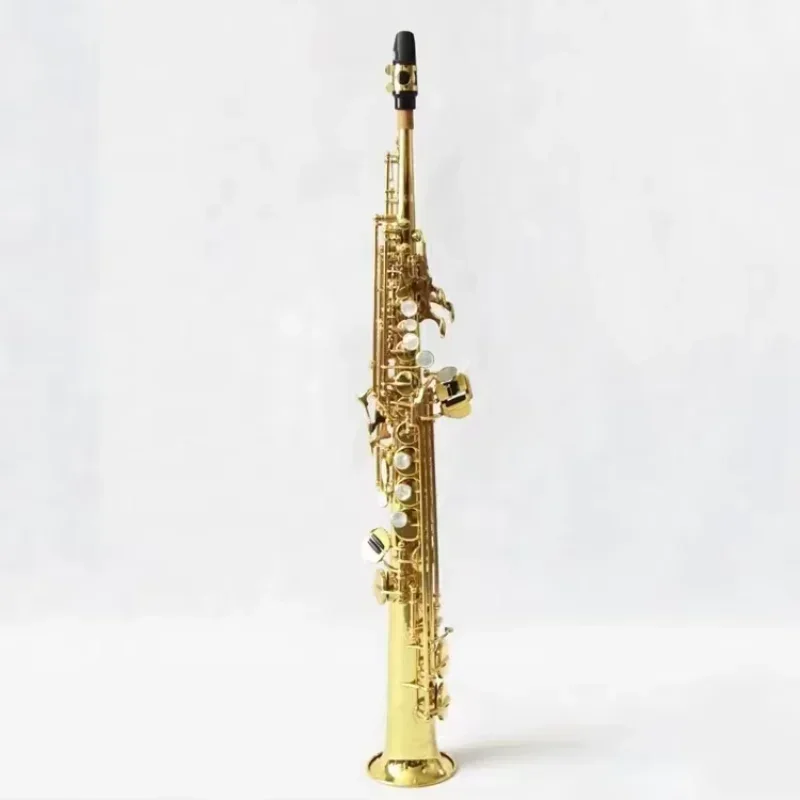 Professional Imported Spring And Pads Gold Lacquered Straight Soprano Saxophone