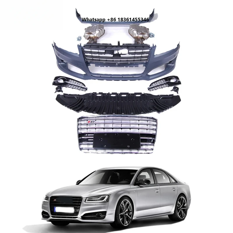 

Fit AD A8 2015/2016year to S8 Style Update PP Material with Exhaust System Auto Upgrade Facelift Set Body Kits