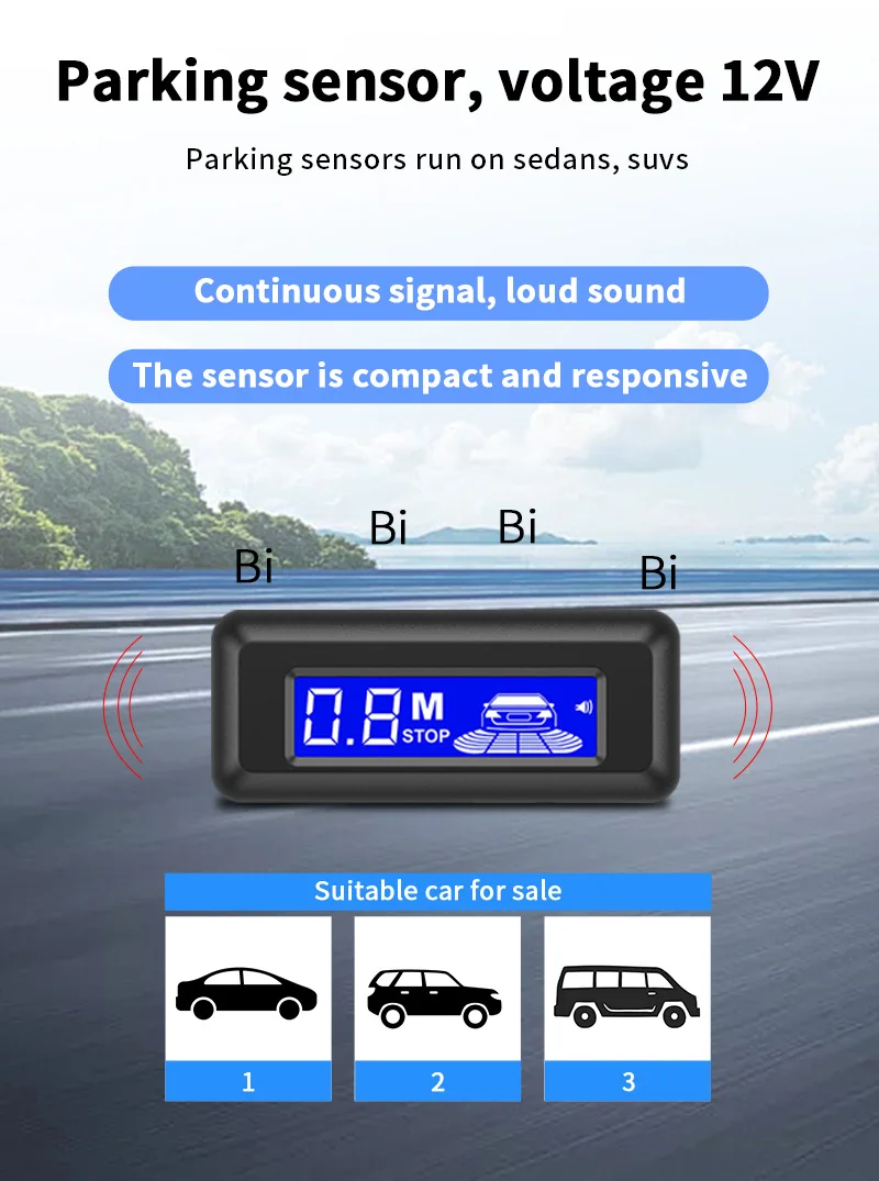 Direkt vom Hersteller: 4-Sonden 22mm Parksensor mit Kleinem LCD-Display, 12V Rückfahrradar, Sicheres Einparkhilfesystem – Detail 4