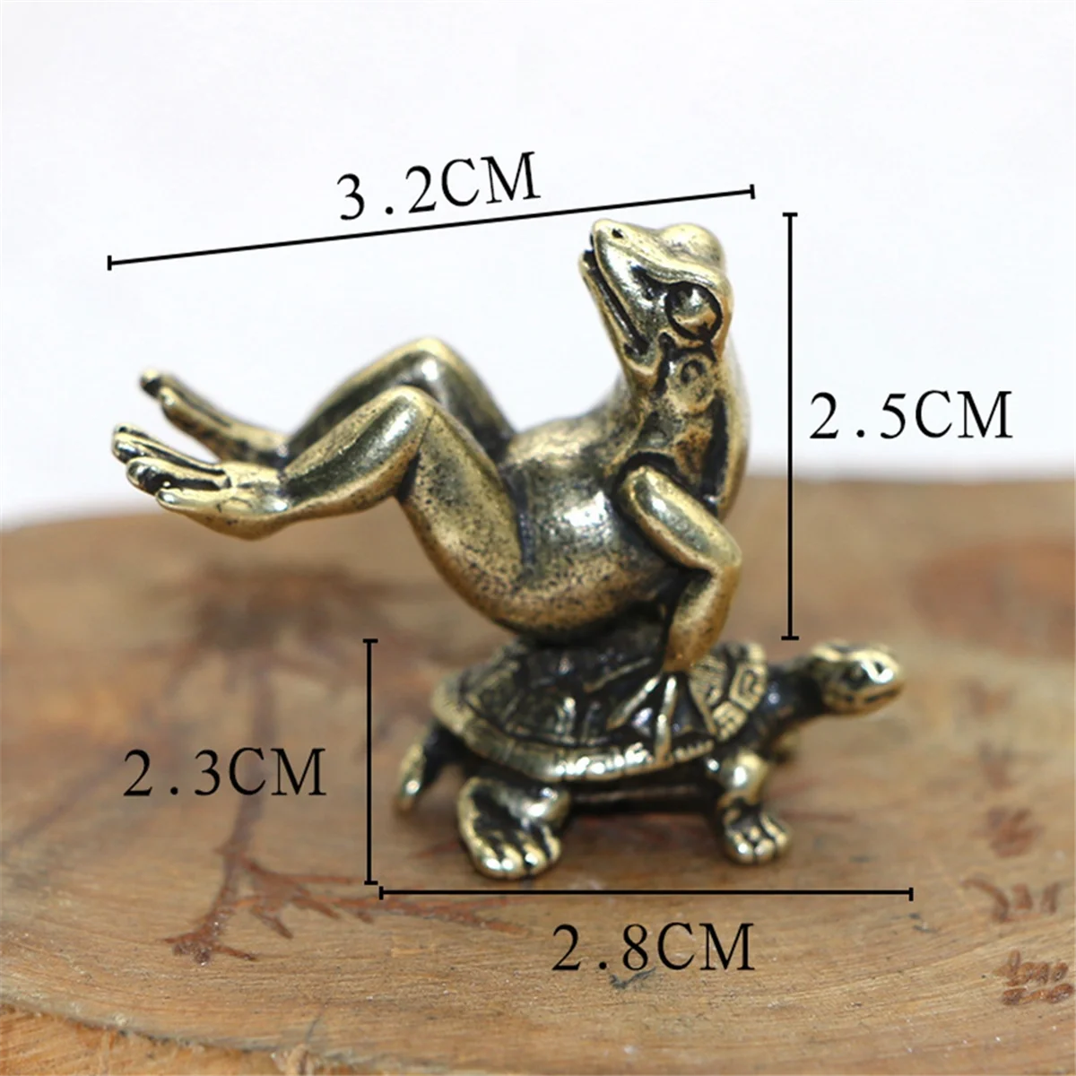 Antique Play Brass Tortoise Frog Miniature Statue Decoration Desk Decoration Home Decoration Bronze