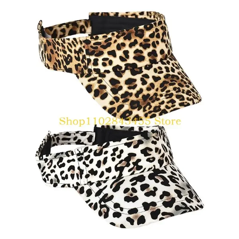 49MC Adjustable Leopard Print Baseball Cap Womens Empty Top Hat UV Rays Prevent