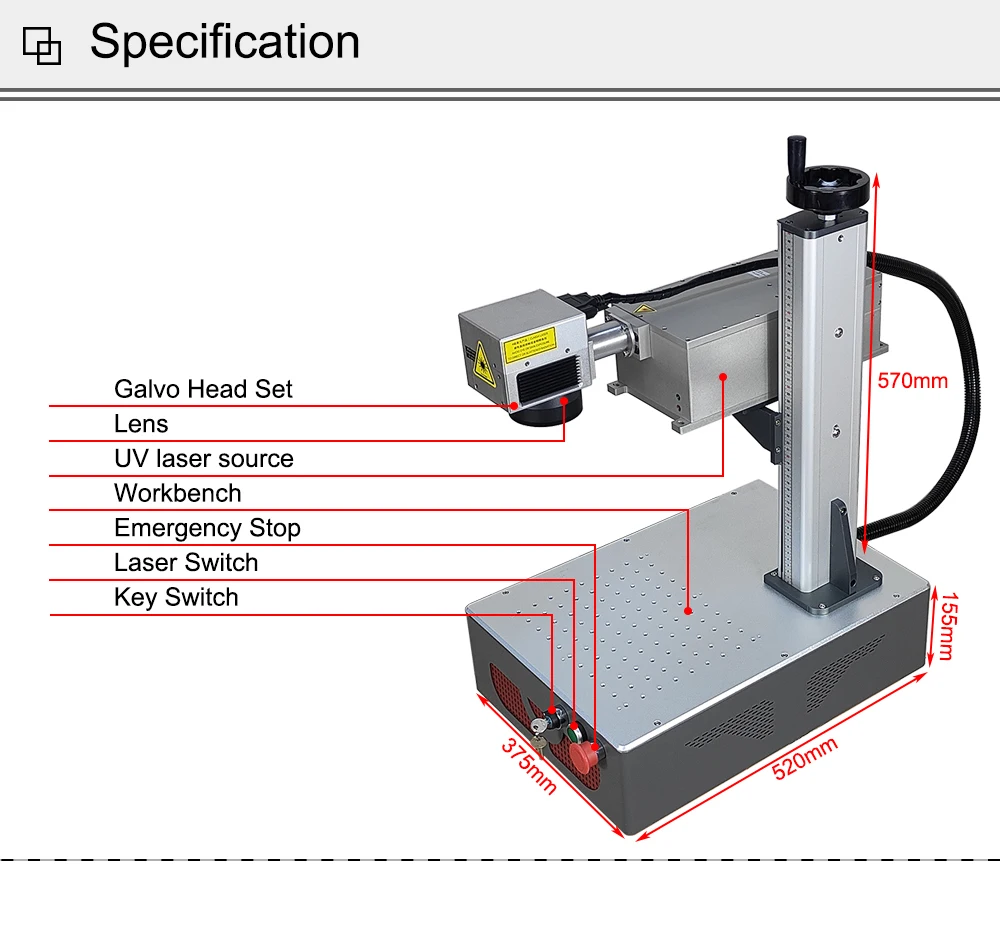 Mini Portable 3W 5W UV Laser Marking Machine is Suitable For Plastic,PVC,Glass,Jade,Leather,Bottle,Mobile Shell Engraving