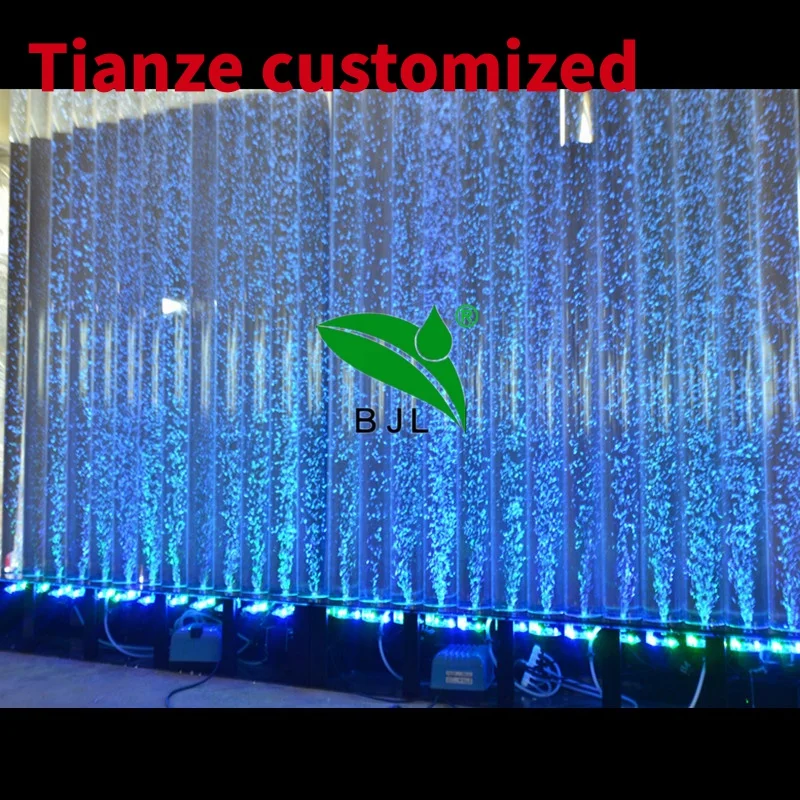 (Customized) indoor floor standing led lighting acrylic water bubble wall restaurant decorations