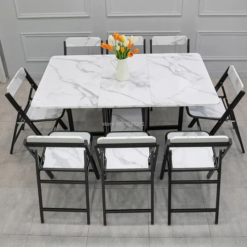 

Складной обеденный стол в европейском стиле, обеденный стол для небольшой квартиры, дома, складной и мобильный складной квадратный стол для банкета в отеле