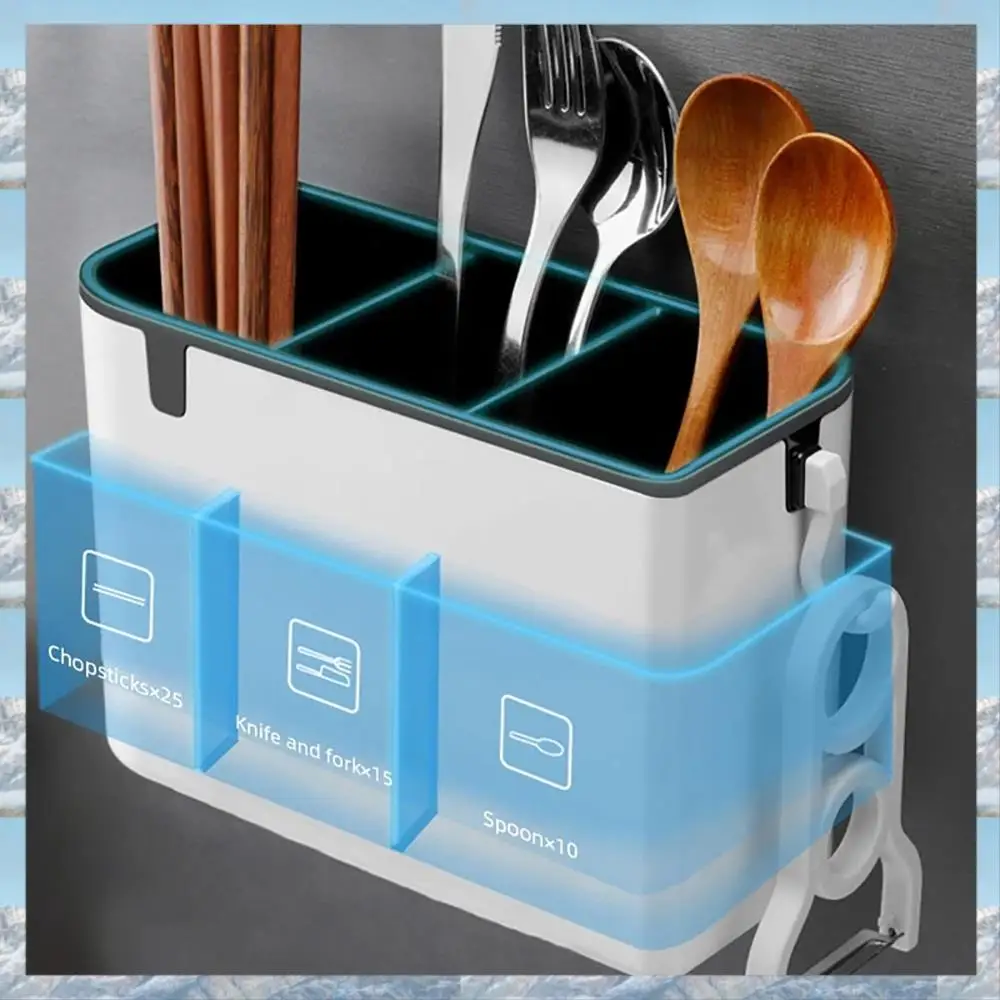 

2025 Hot Style Multifunctional Spoon Fork Knief Chopstick Drain Holder Kitchen Storage Shelf Plastic Shelf Box Cutlery Organizer