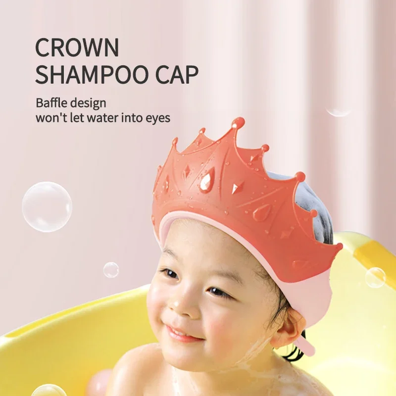 1pc Baby Shower Cap Adjustable Hair Wash Hat For Kids Ear Protect Eye Protection Safe Children Bathing Shower Protect Head Cover