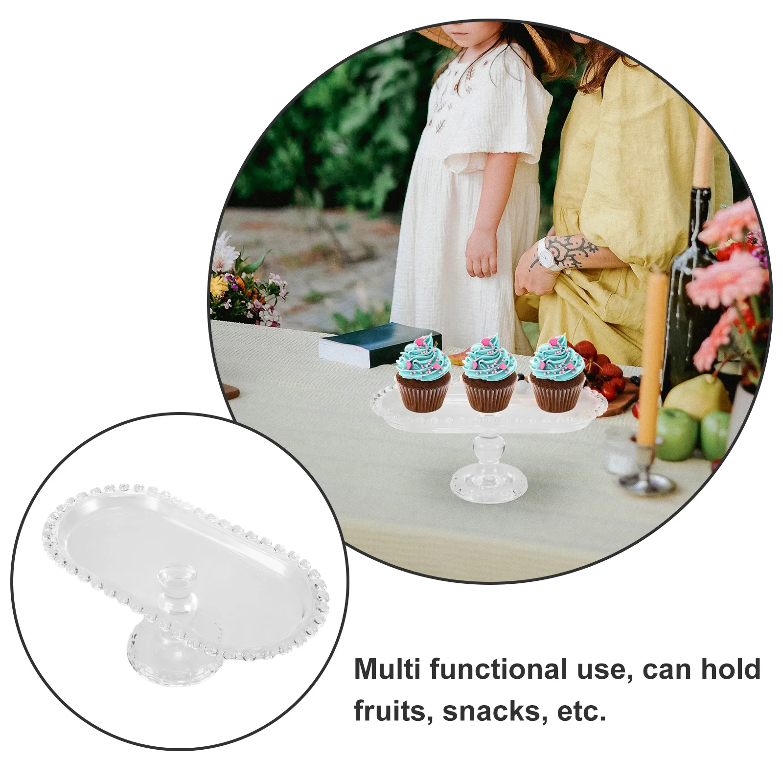 1Pcs Modern Fruits Serving Tray Crystal Glass Storage Plate Decorative Snack Plate Household Organizer Fruits Tray