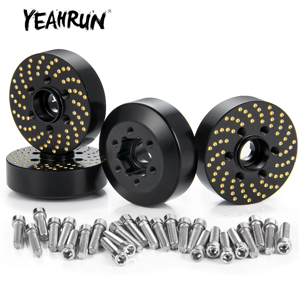 

YEAHRUN 4Pcs Brass Counterweight 2.2inch Wheels Internal Adapter for Axial Wraith 90053 90048 RBX10 AXI03005 1/10 RC Car Model