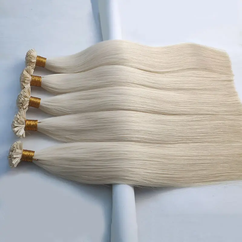 Extensiones de cabello humano con punta en V de queratina, cabello virgen de fusión recta de 100 piezas, cápsula de queratina de 12 a 30 pulgadas, 1g por pieza, #60