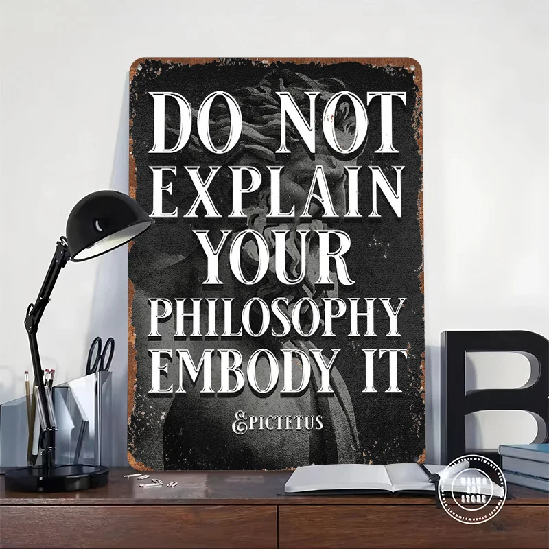 Epictetus Quote Metal Poster Tin Sign Wall Art Mancave Decoration Living Room Customizable Metal Signs for Home Decoration Decor