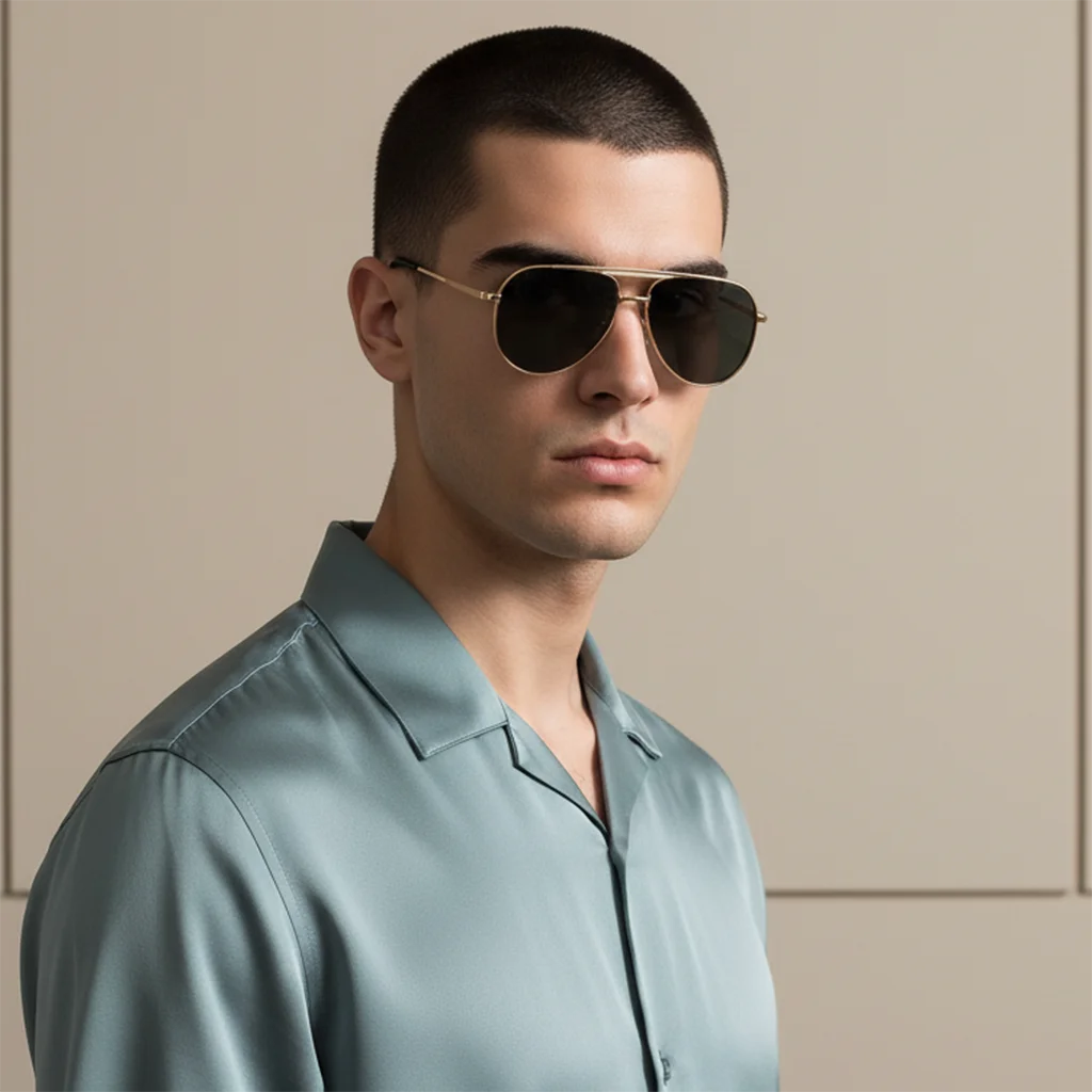 Klassische Pilotenbrille für Herren und Damen HD Blendschutz Komfortable Nasenpolster Langlebiger Metallrahmen für Outdoor-Aktivitäten