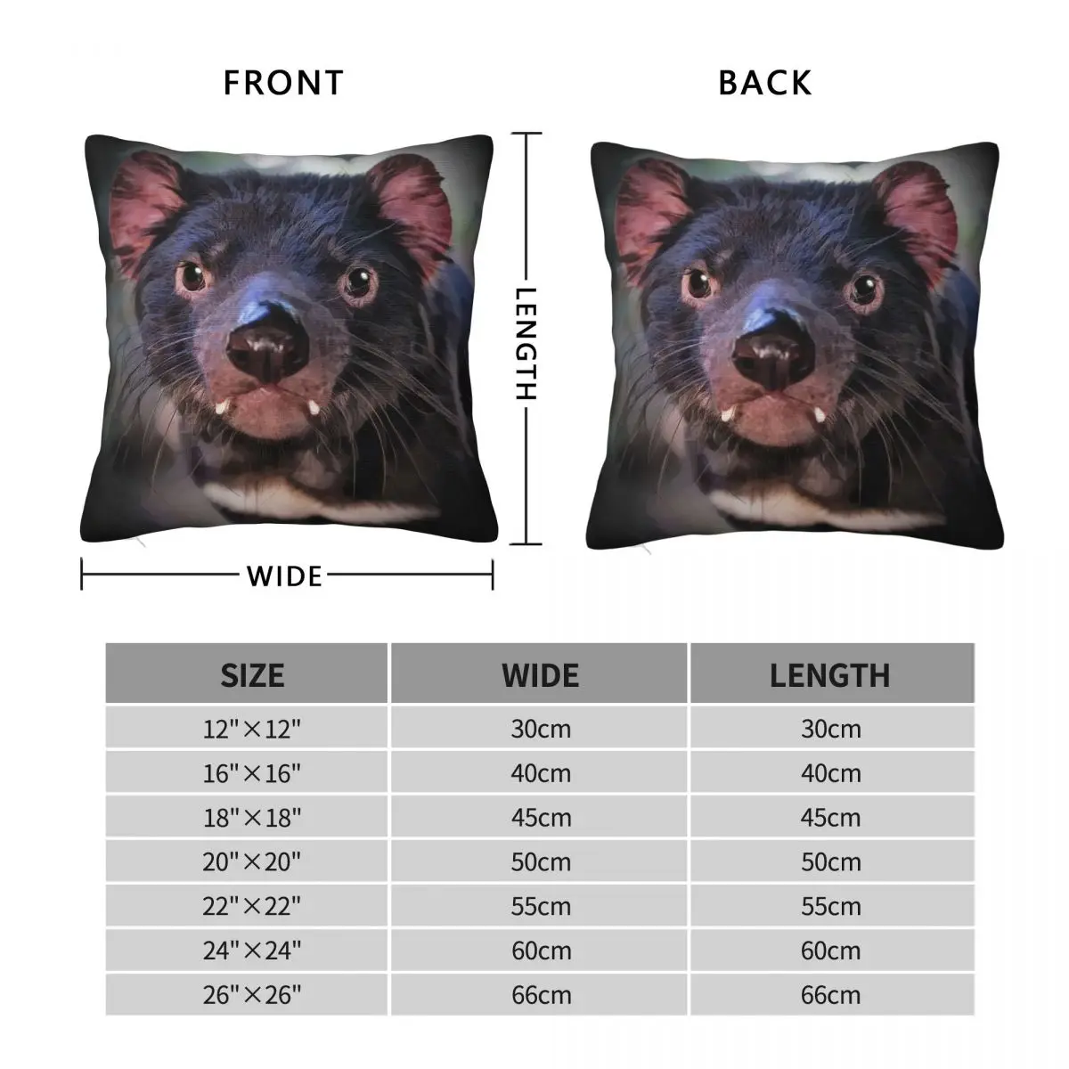 Australian Tasmanian Devil Square Pillowcase Polyester Linen Velvet Printed Zip Decorative Sofa Cushion Case Wholesale