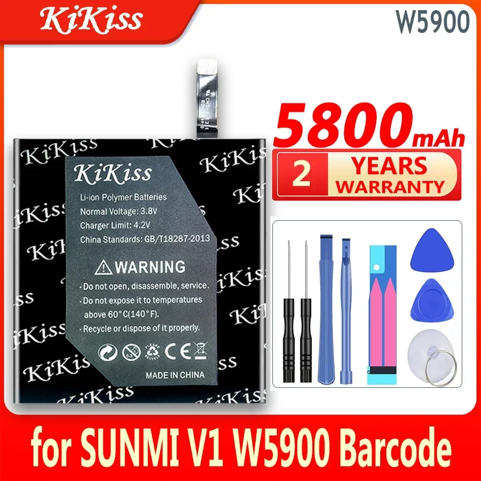 

Аккумулятор большой емкости KiKiss 5900 5800 мач для SUNMI V1 W5900, батарея со штрих-кодом