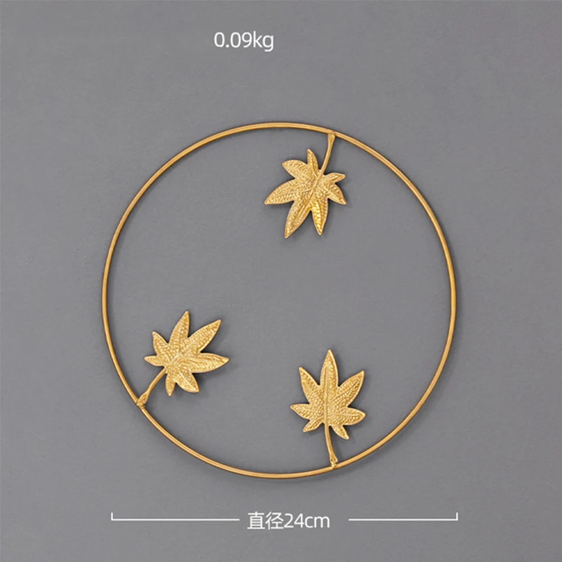 Nordic Ginkgo Leaf Wall Decor Ornament Iron Light Luxury Gold Palm Maple Leaf Wall Hanging Pendant Living Room Home Decoration